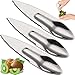 Coltello da frutta Affettatrice pelapatate Gadget da cucina a cucchiaio Taglierina pelapatate con foro tagliaverdure Coltello per affettare frutta Adatto per mele pompelmi papaya arance 3 pezzi