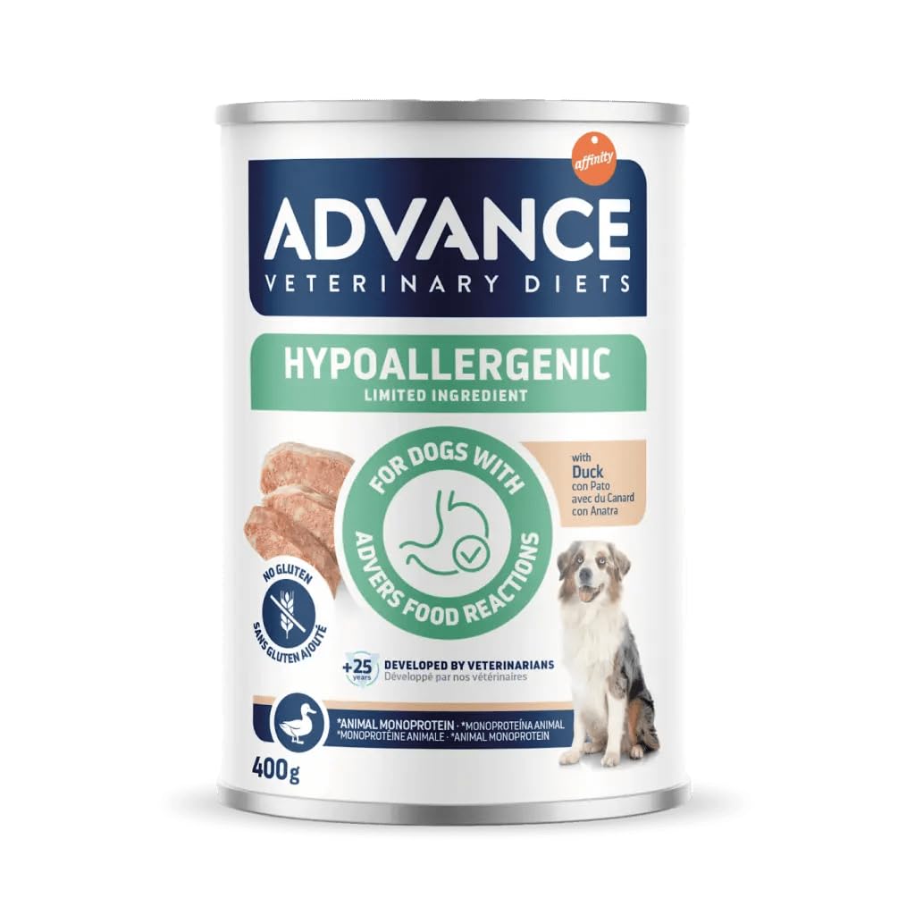 Advance Veterinary Diets Nourriture Humide pour Chiens – Hypoallergenic Limited Ingredient Canard – 400 g