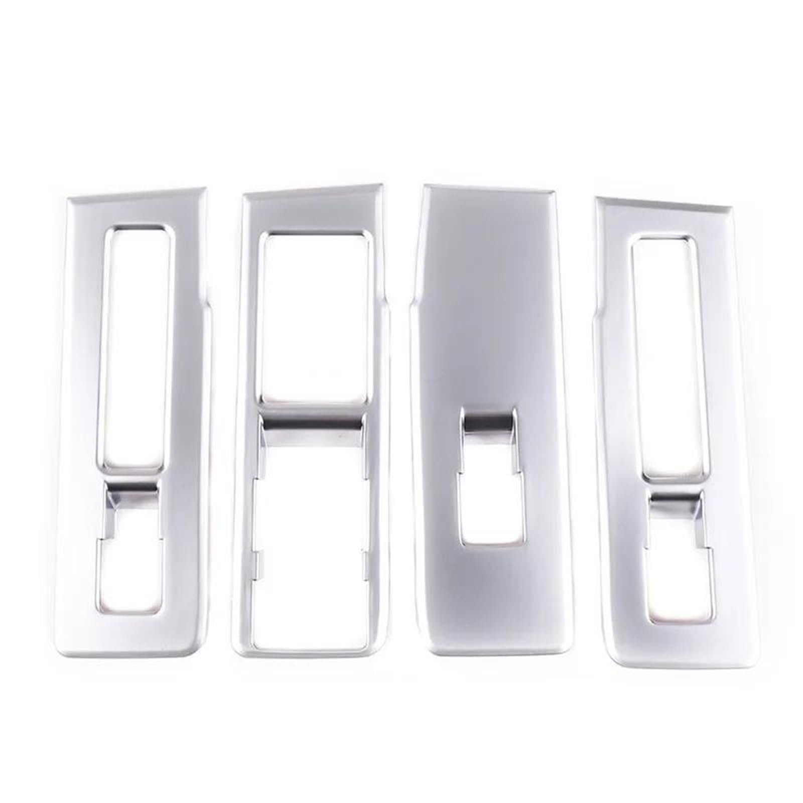 Decoration Interior ABS Carbon Fiber For Land For Rover For Range For Vogue L460 2023 2024 Car Door Glass Lift Button Decorative Frame Sticker(Silver)