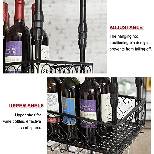 Support de bouteille de vin suspendu pour libérer l'espace