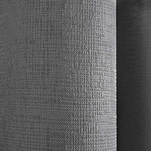 Fusion Strata Woven Eyelet Lined Curtains, Silver, 66 x 54 Inch, W 66.1" x L 53.9" (1 Panels) - Image 4