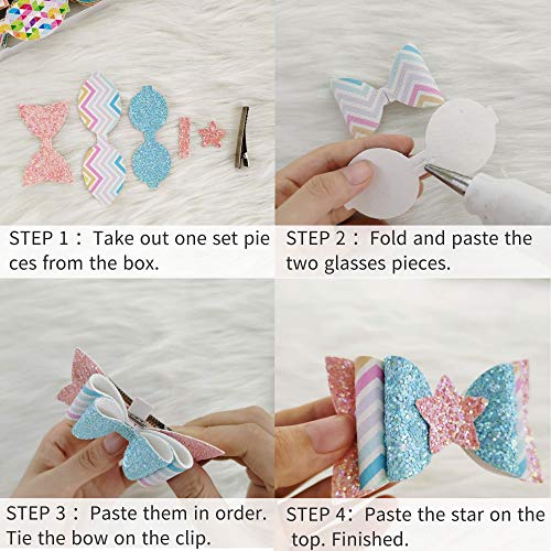 Kit para hacer pinzas de cabello con cuero sintético y clips miniatura 4