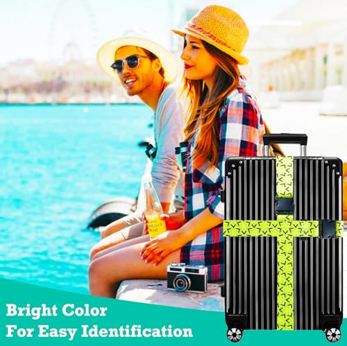 Image of Luggage Straps for Suitcases TSA Approved Easy Pack Organized Suitcase Strap, Luggage Strap, Luggage Belt Strap, Bag Straps for Luggage. Buckle Straps Travel Accessories (Yellow)