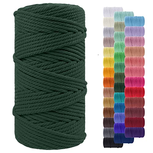 LEREATI Cuerda Macrame 5mm x 100m, Hilo Macrame Cuerda de Algodon Natural Gruesa, Cuerda Manualidades Colores para Colgar...