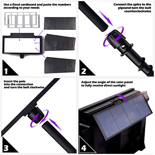 LeiDrail House Numbers Solar Address Sign LED Illuminated House Number Sign Modern Outside Plaque Waterproof for Yard… - Image 7