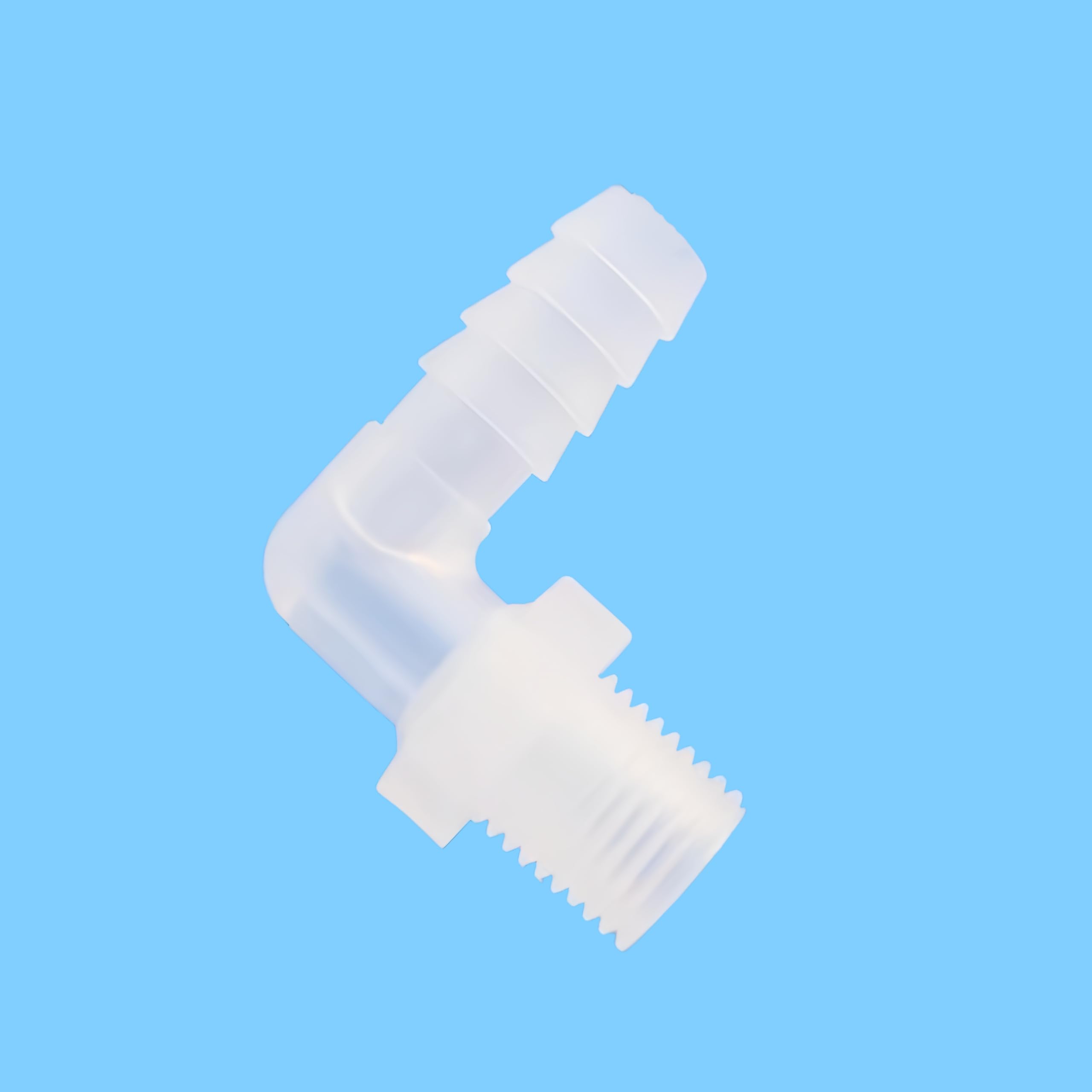 25-Pack 1/4G Male Threaded to Barbed Connector - Durable PP Hose Fittings for Laboratory and Food Machinery(5/16inch L-Type 4-Barb)