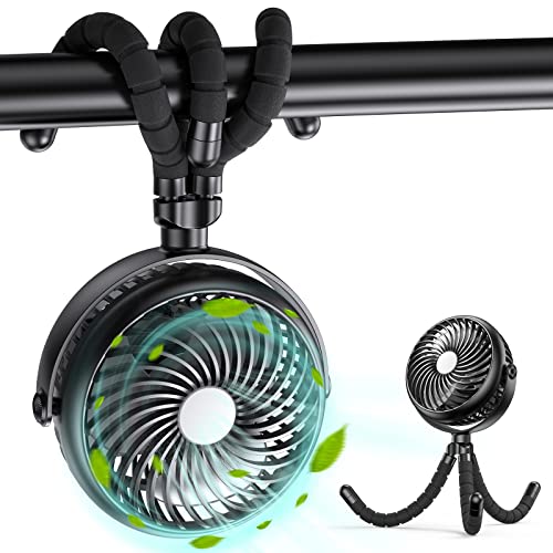 AMACOOL Ventilateur de poussette pour bébé 20 heures de temps de travail alimenté par batterie avec trépied flexible pour siège de voiture, berceau, vélo, parapluie, fauteuils roulants Cover