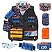 LVHERO Veste de Rangement Gilet Tactique Enfant Trousse pour Nerf Guns N-Strike Elite Series avec fléchettes, étui à fléchettes, Bracelet, Masque Facial, chargeurs et Lunettes