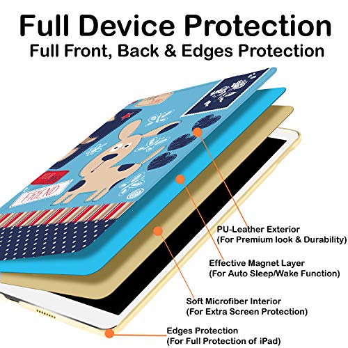 Image of DuraSafe Cases for iPad 8.3 Mini 6th [ Mini 2021 6 Gen ] A2567 A2568 A2569 MK7M3HN /A MLWL3HN /A MK7R3HN /A MK7P3HN /A MLWR3HN /A MK7X3HN /A MK7V3HN /A MK893HN /A Printed Smart Flip Book Cover - Puppy Friend