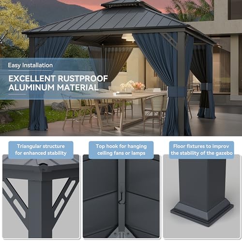 Kurapika-12-x-14-Hardtop-Gazebo-Outdoor-Metal-Gazebo-with-Galvanized-Steel-Double-Roof-Canopy-Curtain-and-Netting-Aluminum-Permanent-Pavilion-Gazebo-for-Patio-Backyard-Lawn-Navy-Blue Kurapika 12 x 14 Hardtop Gazebo Outdoor Metal Gazebo with Galvanized Steel Double Roof Canopy Curtain and Netting Aluminum Permanent Pavilion Gazebo for Patio Backyard Lawn Navy Blue