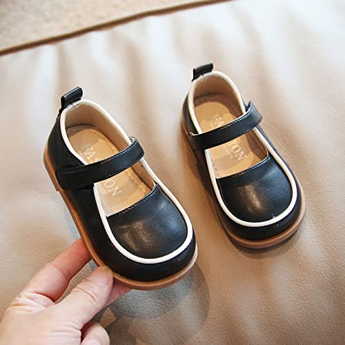 Fashion Autumn Girls Casual Shoes Flat Lightweight Solid Color Hook Loop Dress Shoes Simple Boot 103