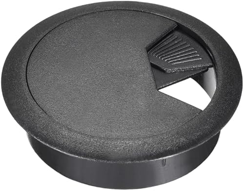 uxcell Cubierta de agujero para cable, cable de plástico de 2 pulgadas, ojales para oficina, PC, organizador de cables, 5 unidades, color negro
