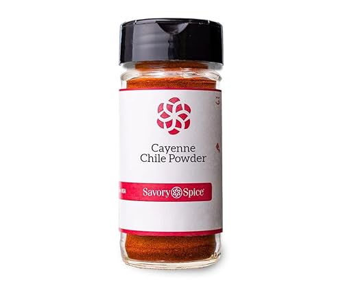 Miniatura 1 de Savory Spice Cayenne Pepper Chile Powder - Condimento de pimienta de cayena molida  Especias de pimienta roja de cayena 40,000 unidades de calor
