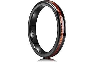 Nature Koa Wood Dome Ceramic Ring