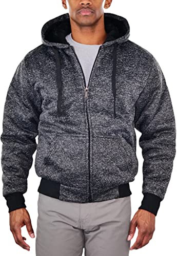 Image of ToBeInStyle Men's Polar Fleece Long Sleeve Zip Up Kangaroo Pocket Cold Weather Hoodie Jacket