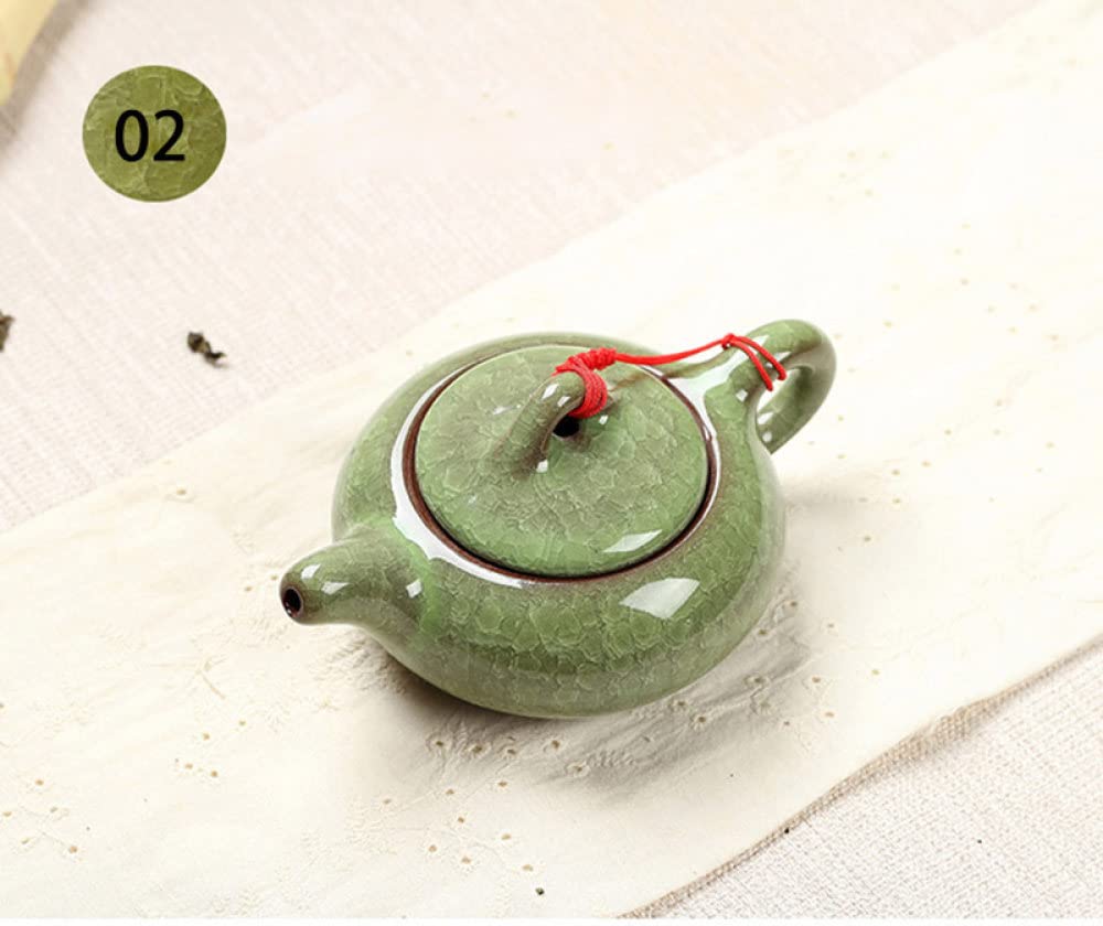 Théière en céramique - Glaçure craquelée Traditionnelle Chinoise, Design élégant, Service en Porcelaine Rouge, créatif, comme illustré, 1 8 x 14,5 x 5 cm (comme 5 cm) 8 x 14,5 x 5 cm