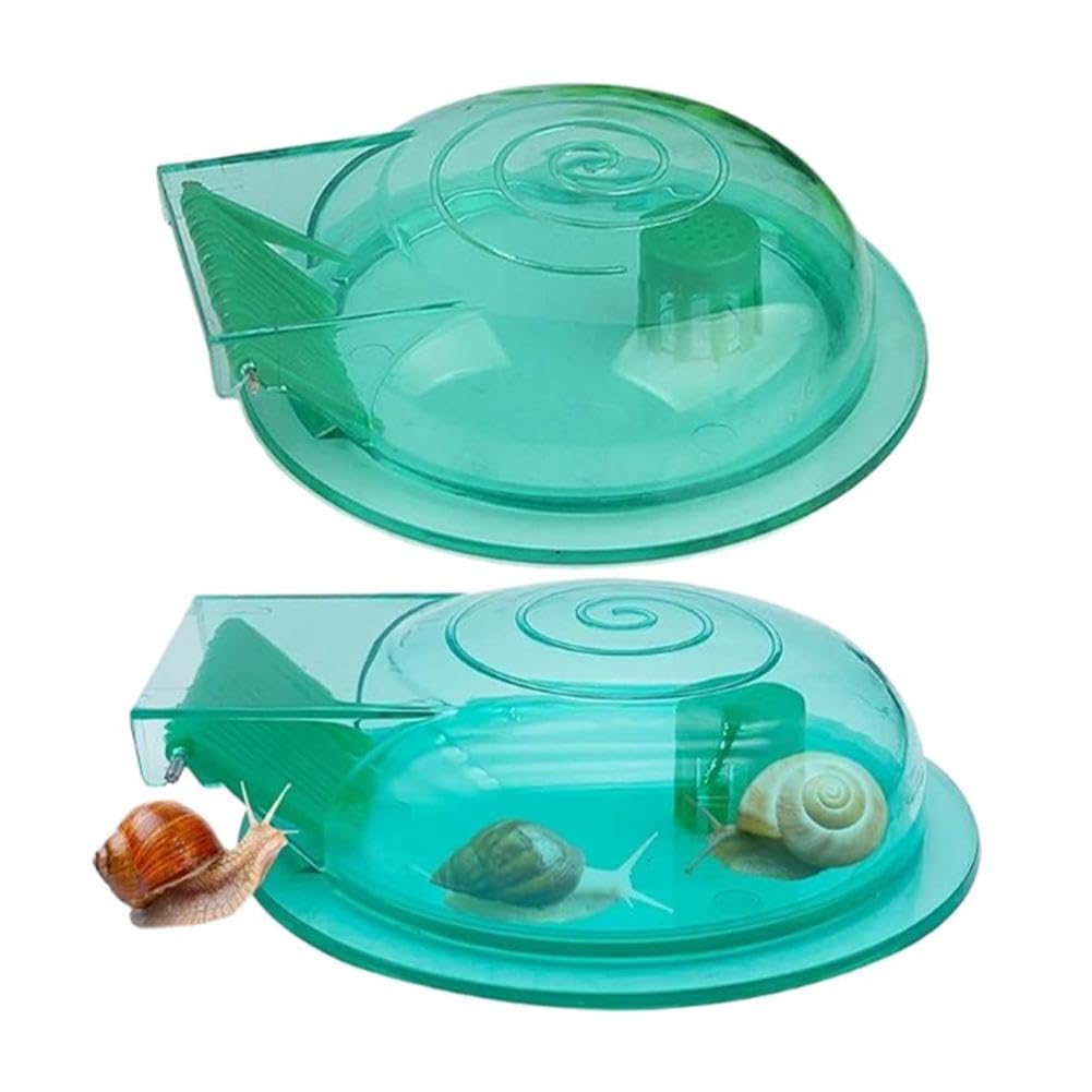 Aquarium Snail Trap,2PCS Plastic Aquarium Snail Trap Aquarium Snail Remover Cleaning Supplies,Snail Catcher for Freshwater Fish Tank Green Snail Catch Box,Aquarium Cleaning Spare Parts Accessories
