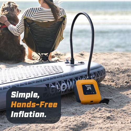 Image of Electric Paddle Board Pump S1-20PSI Rechargeable SUP Pumps, Dual Stage Inflation & Deflation, Suitable for Stand Up Paddle Boards, Boats, Kayaks and Tent
