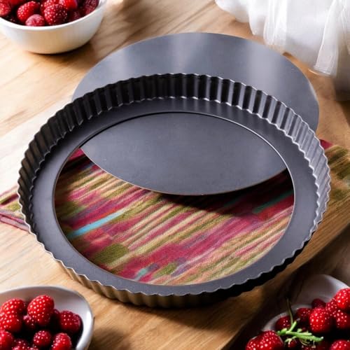 FIDZ PAN Tart Pan 10 Inch Removable Bottom- Carbon Steel Quiche Pan Rust & Temperature Resistant Quiche Baking dish 550-600 F- Non-Stick Sturdy & Dishwasher Safe- Perfect for Baking Tarts (10 Inch)