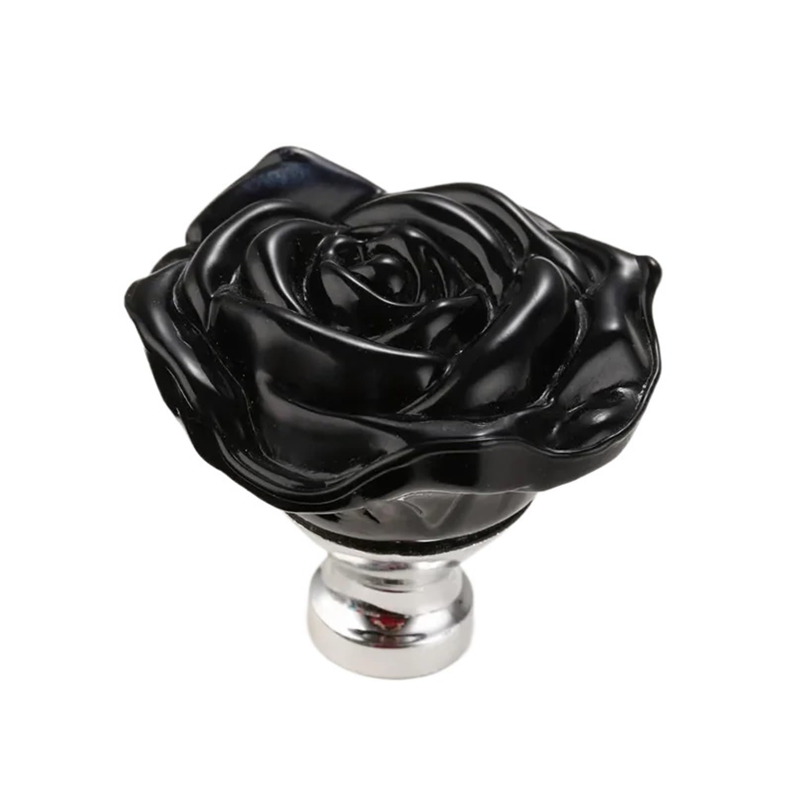 WEQYFDC Crystal Ball Cabinet Door Handle 2pcs 50MM Crystal Rose Glass Handle Cabinet Knob Drawer Pull Handle Kitchen Door Wardrobe Hardware Furniture Knobs Handles(50MM Black Knob)