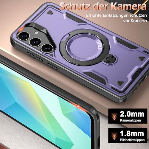 Image of for Samsung Galaxy A16 Case Magnetic with Stand, with Mag-Safe, with Screen Protector, Wireless Charging, Shockproof for Samsung A16 5G Phone Case, Ring Holder Phone Cover, for Samsung A16