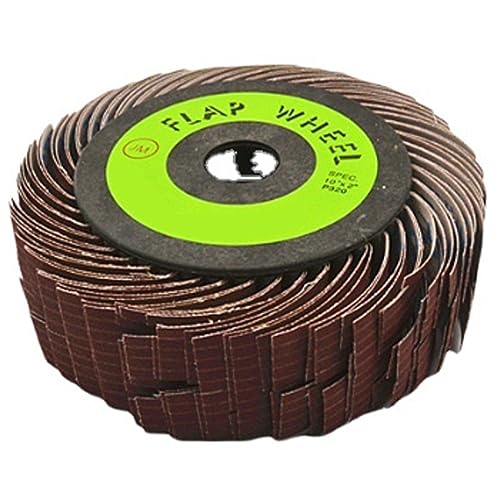 Roue à lamelles abrasives, Roue à disque à lamelles à 90 lames, diamètre 100 mm avec tige de 10 mm Roue en tissu émeri TJ113 Roue mille lignes Meulage et polissage Roue en tissu émeri(320grit)