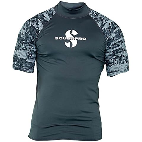 SCUBAPRO Graphite Rash Guard Short Sleeve Men's Slim Fit UV Shirt Collection 2017 (L) Cover