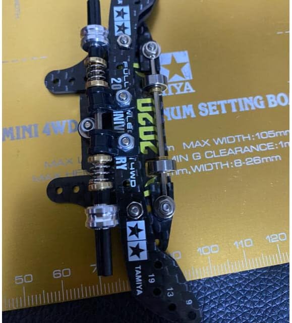 【ミニ四駆・S2用】2軸ATピボット＋1軸アンカー＋リヤスキッド　ブラックアウト ミニ四駆・S2用】2軸ATピボット＋1軸アンカー＋リヤスキッド ブラック