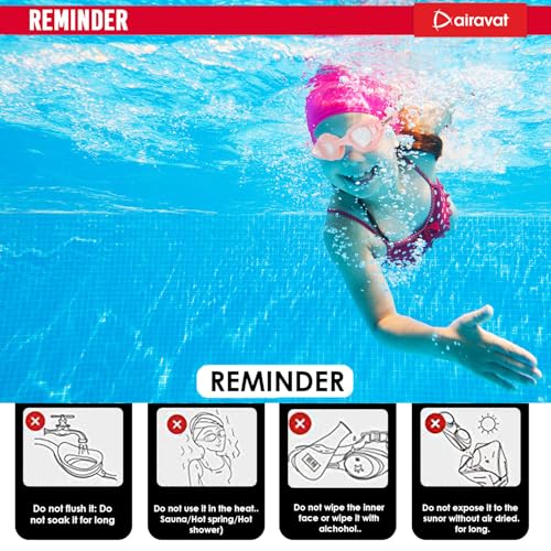 Image of AIRAVAT Hydro 1027 Swimming Goggles, Adjustable Pool Goggles For Adult, Youth, Boys & Girls, Optic Quality Poly carbonate Lenses, 100% UV Protection Anti-fog Coated, Ultra Durable (Pink)
