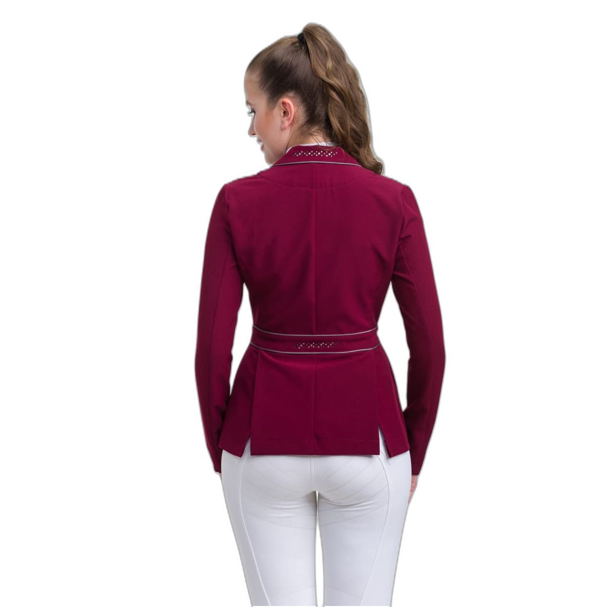 Cavalliera - Veste de Concours Venice-Double Basque Avant- Softshell, Tenue Technique de compétition équestre - L, Bordeaux