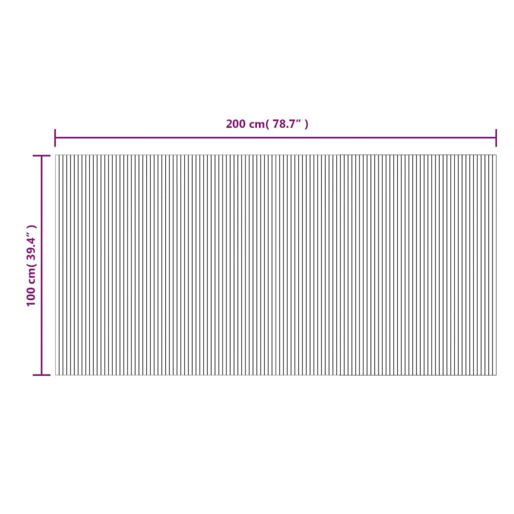 Bambusteppich Rechteckig Schwarz 100x200 cm
