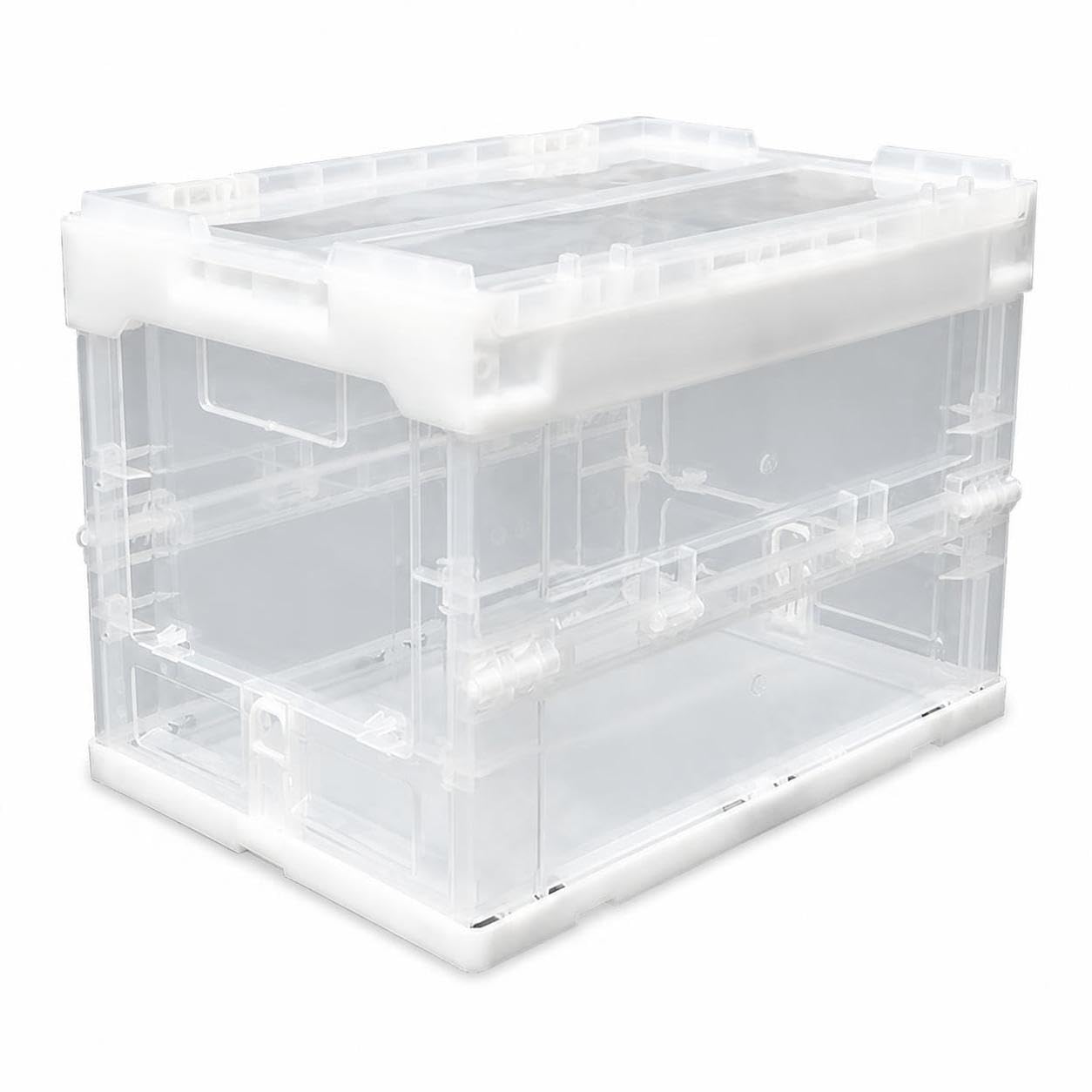 Caja Almacenamiento Plegable Industrial, 36x26x28.5cm Transparente