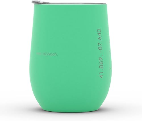 Vista 886 de Well Told Lexington Kentucky Map - Vaso de vino aislado con grabado de mapa de Kentucky, taza de acero inoxidable grabada (12 onzas, verde domingo)