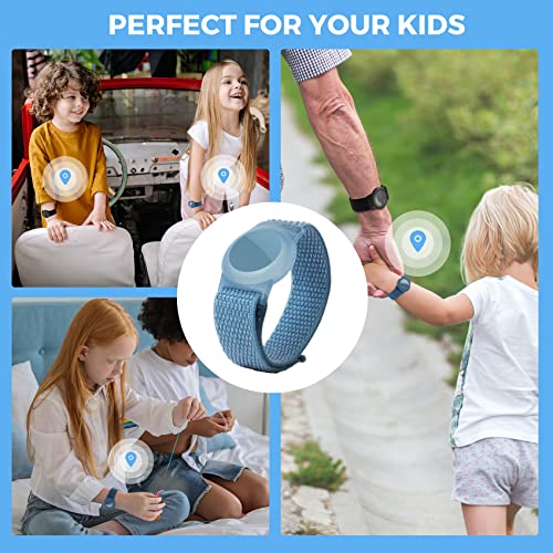 Image of typecase AirTag Wristbands for Kids, TPU Holders with Nylon Straps, 2 Pack | 360 Full Coverage Protection, Lightweight Stretch Fit, Fits Toddlers to Seniors, AirTag Not Included