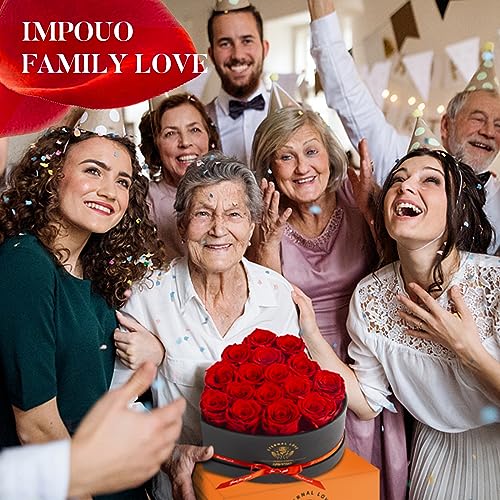 16-Piece Preserved Rose Birthday Gifts for Women, Eternal Rose Preserved Flowers for Delivery Prime Mothers' Day, Valentine's Day, Christmas, Birthday - Red Roses - Image 3