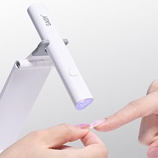 GAOY Cordless Nail Lamp with Stand, Handheld UV Light for Gel Nails, Rechargeable USB Nail Dryer for Fast Curing, White