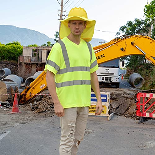 Aykrm Hi Vis T Shirt Ansi Class 3 High Visibility Reflective Safety Work Shirts For Men (Yellow, M) #TOP4
