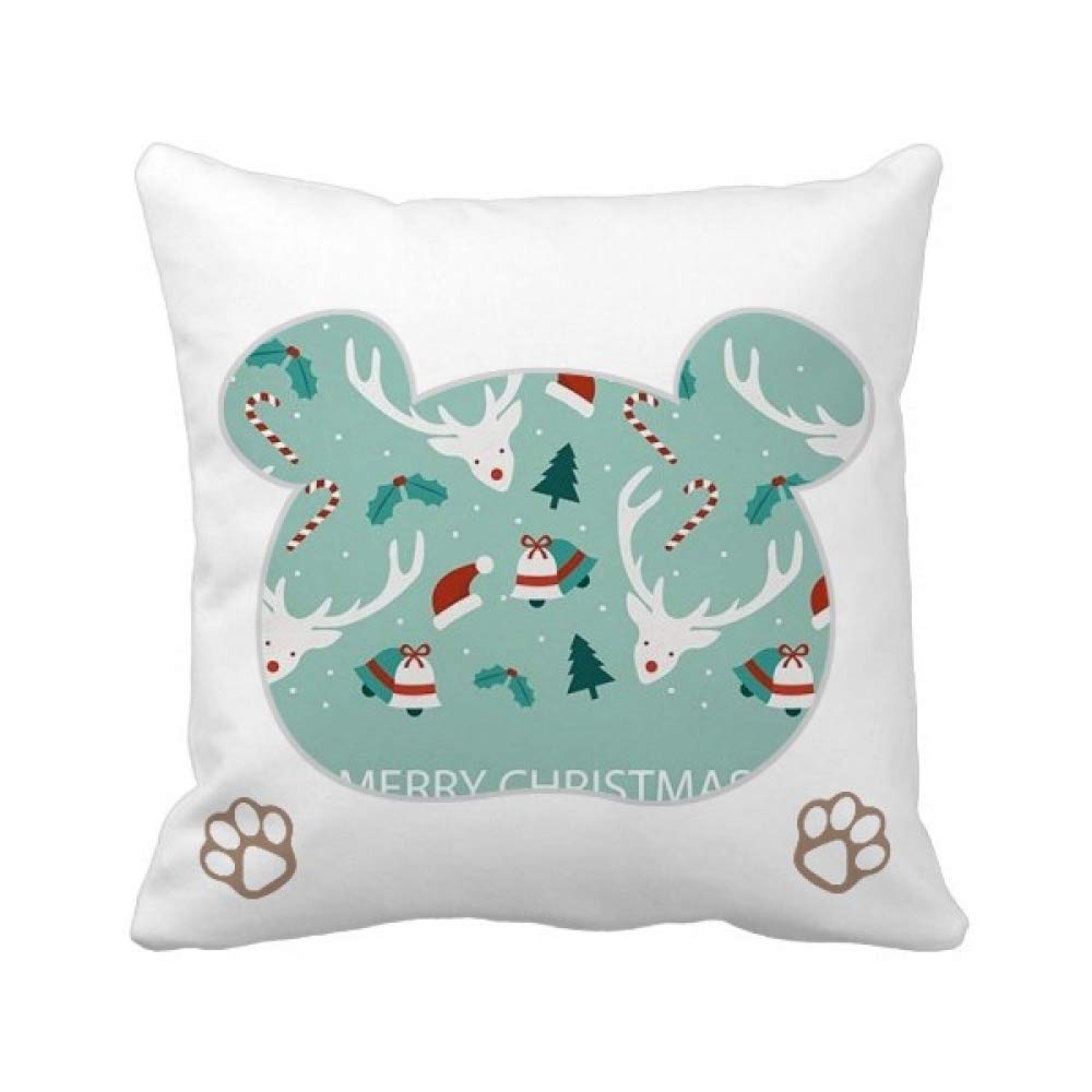 Housse de coussin de Noël élan avec clochette pour décoration canapé rouge