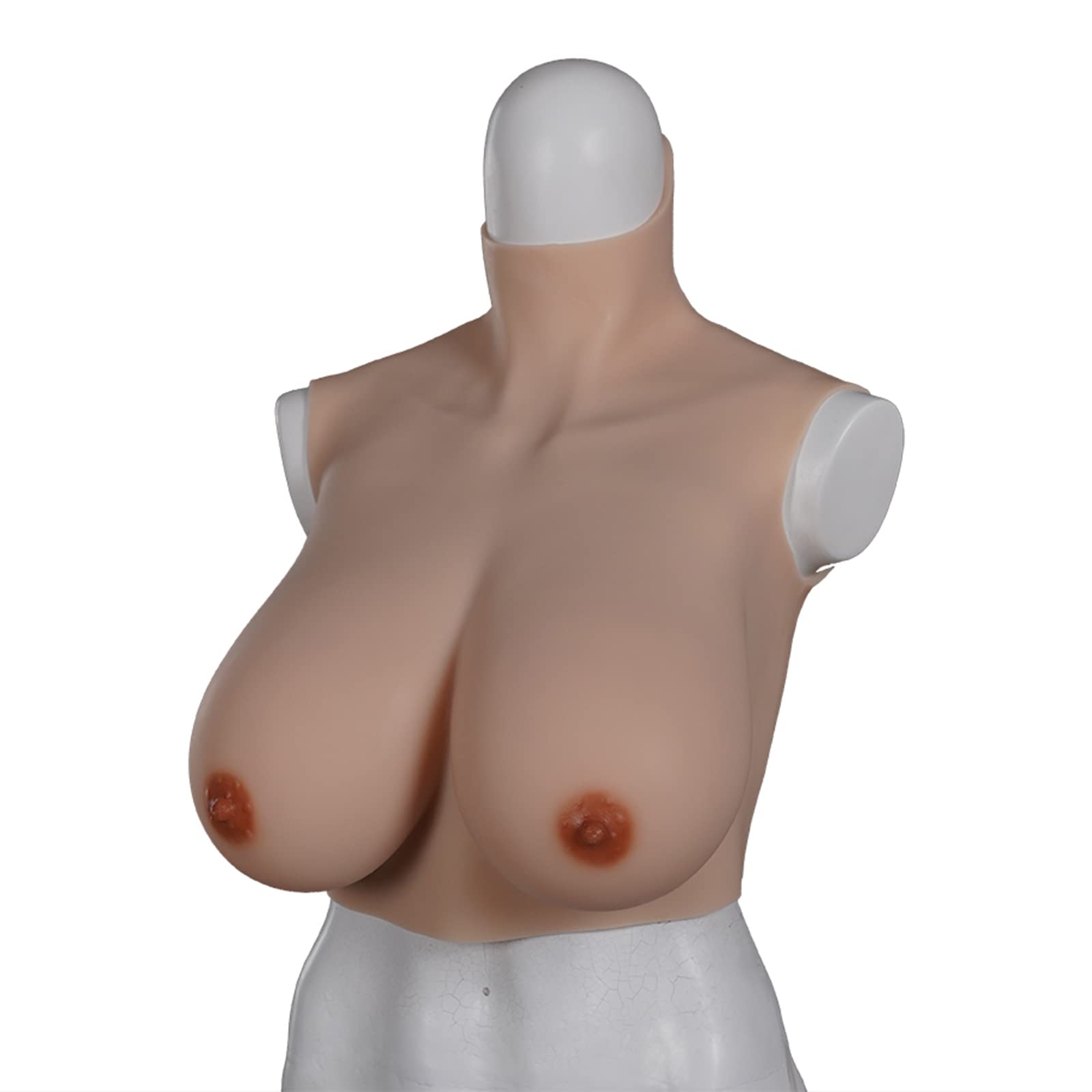 Prothèses Mammaires En Silicone IVITA - G Cup Ovale, Grande Aréole, Pour Travestissement - Taille 6XL, Blanc