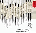 Penagic Stylo d'encre japonais, 0.35 mm Point Fin, Gel Noir, Conseil Extra Fin, Fournitures de papeterie scolaire coréenne