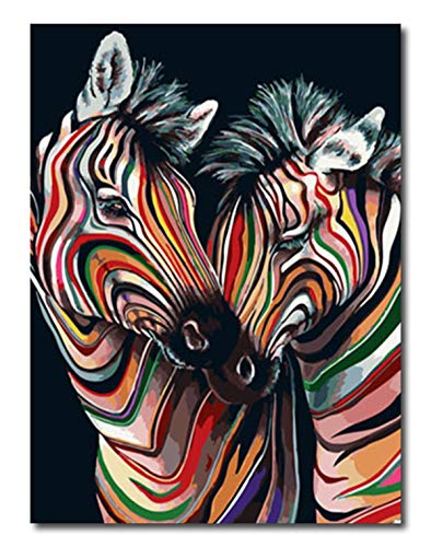 Kit peinture numérotée zèbre acrylique facile avec châssis bois