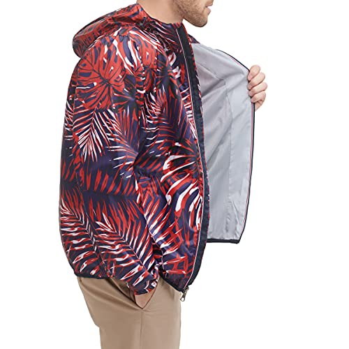 Image of Tommy Hilfiger Men's Lightweight Active Water Resistant Hooded Rain Jacket