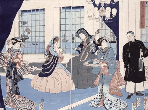Lienzo abstracto de Utagawa Sadahide para decorar un salón elegante y comedor amplio