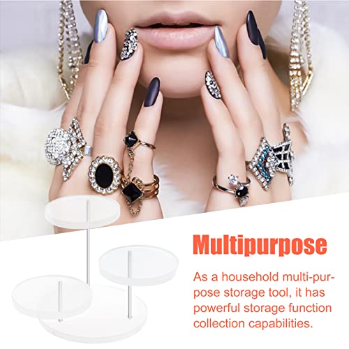 Inheming Mini Acrylic Clear Display Riser, 3 Tier Round Ring Display Rack For Mini Figures, Collectibles, Gem, Crystals, Rocks #TOP3