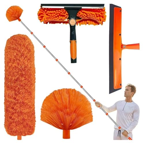 Teleskop-Staubwedel Teleskop Staubwedel Premium Mikrofaser Bis 6m Verstellbar Mit Wechselkopf Für Decken Hochregallager Spinnenwebenentferner