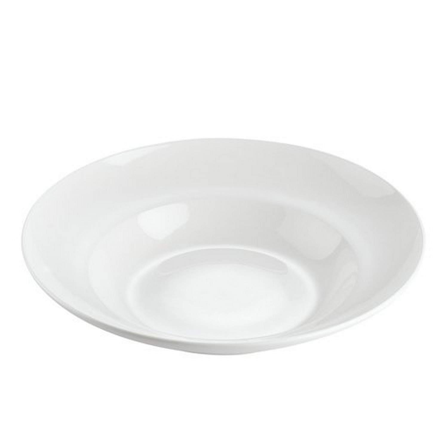 CAC China EVT-130 Elegant Everest 22 oz Fully Glazed Porcelain Round Mediterranean Pasta Bowl, 12