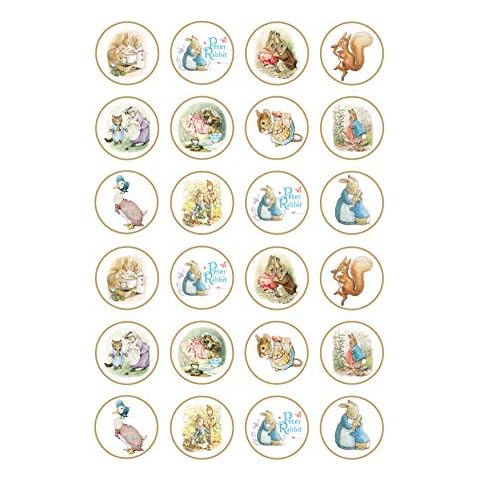 Peter Rabbit Cupcake Toppers x24 Edible Rice Paper Fairy Cake Decorations Cover