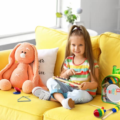 Stoie's Kids Musical Instruments Set 19 Pcs For Toddler Ages 3-5 - Baby Wooden Percussion Musical Toys For Little Boys & Girls 9-12 Years Old- With Xylophone And Maracas - To Play In First Mini Band #TOP2