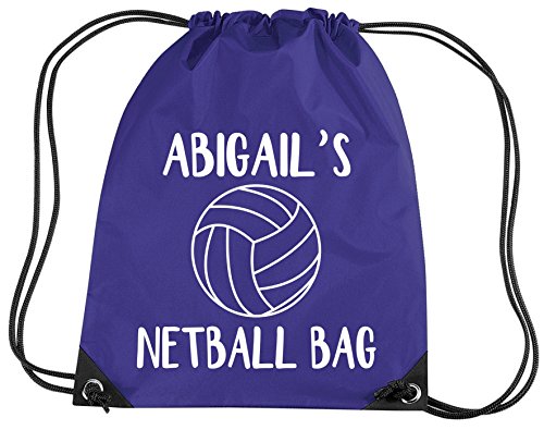 Sac de netball personnalisé prénom enfant violet sac de sport