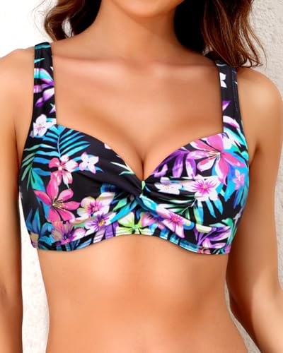 Image of Yonique Women Underwire Bikini Top - 2026 Push Up Swimsuit Tops Padded Bra Bahting Suit